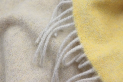 Плед Biederlack DARK VELVET (809599) yellow-creme 130х170 Артикул: 79254 DolceNoce фото 3