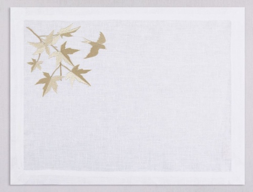 Набор подтарельников Serenk SWALLOW MAPLE LEAVES 38х50 белые комплект 6 штук Артикул: 21582 DolceNoce