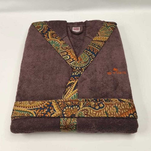Халат с капюшоном Etro GIАNO AV799 X0883 brown коричневый Халат с капюшоном Etro GIАNO AV799 X0883 brown коричневый