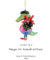 Игрушка елочная Giftcompany KROKODIL MIT KRANZ