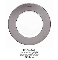 Блюдо 33 см Blumarine ROSE LACE Grey Charger Plate (набор 6 штук)