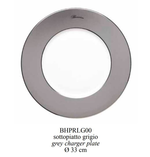 Блюдо 33 см Blumarine ROSE LACE Grey Charger Plate (набор 6 штук) Артикул: BHPRLG00 DolceNoce