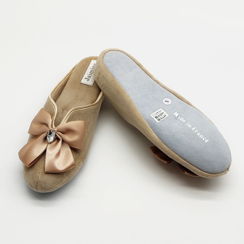 Тапочки Jaimies NATHALIE mule DIAMS vison бежевые фото 3