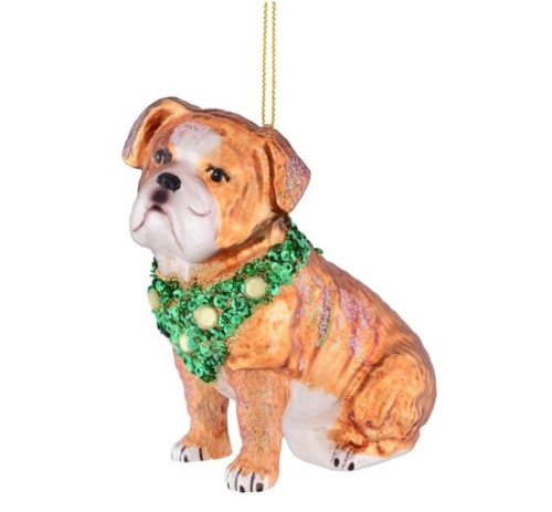 Игрушка елочная Giftcompany BULLDOGGE MIT COLLIER Артикул: 85534 DolceNoce