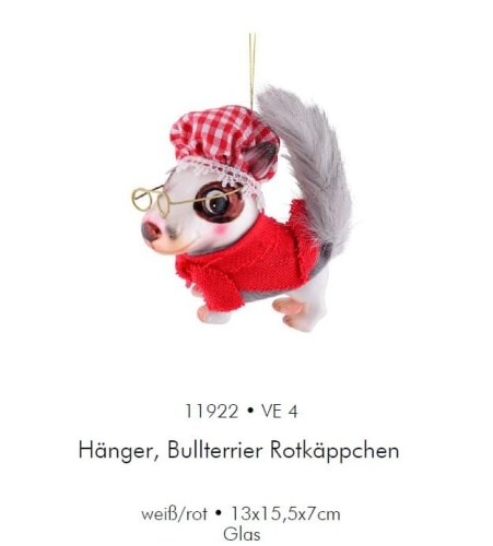 Игрушка елочная Giftcompany BULLTERRIER ROTKAPPCHEN Артикул: 85538 DolceNoce