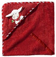Полотенце с уголком Morgenstern SLEPPY SHEPPY FARM ROT 2927 красное 100х100