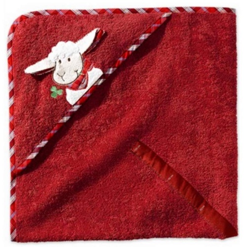 Полотенце с уголком Morgenstern SLEPPY SHEPPY FARM ROT 2927 красное 100х100 Артикул: 89529 DolceNoce