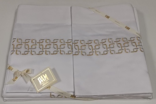 Постельное белье Pam  DEDALO White (silver-gold)