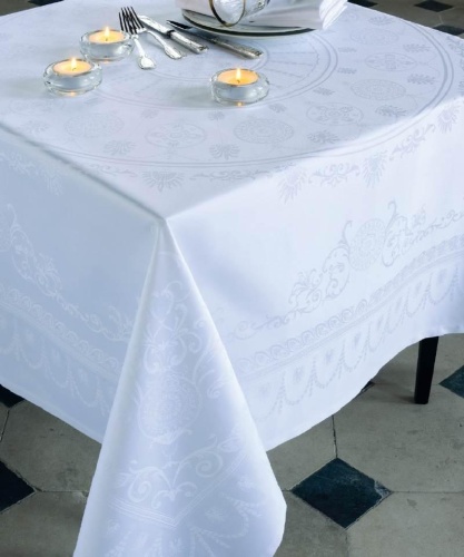 Скатерть Garnier-Thiebaut ELOISE BLANC 234х714 Артикул: 79957 DolceNoce