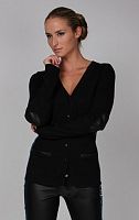 Костюм Feraud черный с кожанными вставками