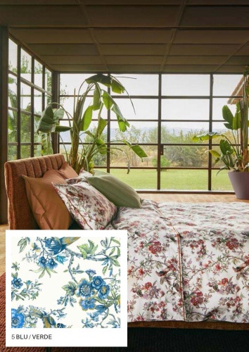 Постельное белье Fazzini BIRDS GARDEN 5 Blu-Verde