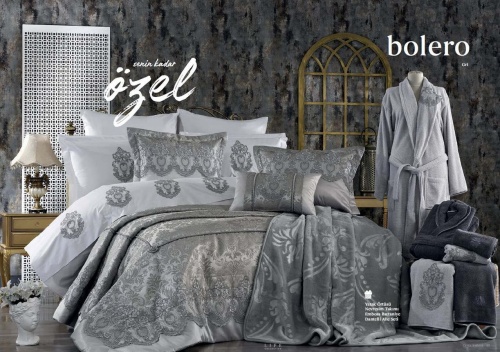 Покрывало Zebra Casa BOLERO grey 260x270 и декоративные наволочки Артикул: 21216 DolceNoce