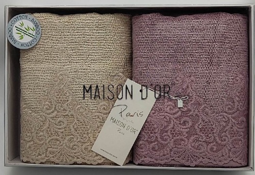 Набор полотенец Maison D`or NEW TRENDY SMALL beij/lila 2*50x100 бежевый/сирень Турция Артикул: 21772 DolceNoce Набор полотенец Maison D`or NEW TRENDY SMALL beij/lila 2*50x100 бежевый/сирень Артикул: 21772 DolceNoce