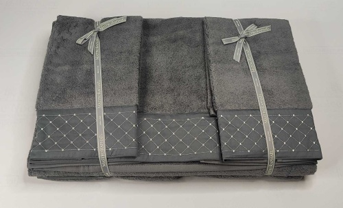 Набор полотенец Mastro Raphael FONTAINEBLEAU M9B grey Пять штук Артикул: 76579 DolceNoce