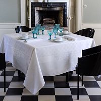 Скатерть Le Jacquard Francais AZULEJOS white 220х380