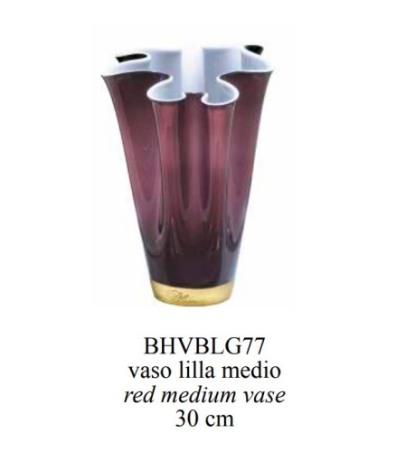 Ваза Blumarine LOGO GOLD Vaso LILLA Средняя Сиреневая 30 см Артикул: BHVBLG77 DolceNoce