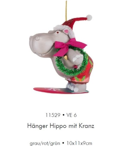 Игрушка елочная Giftcompany HIPPO MIT KRANZ Артикул: 85542 DolceNoce