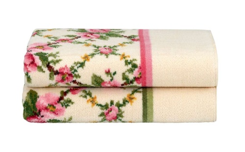 Набор полотенец Feiler AMELIE CREME 181 moos (зеленый) Артикул:  DolceNoce фото 2