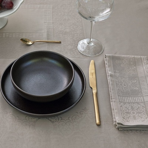 Скатерть Fazzini AUBERGINE 0 panna экрю 180х320 Артикул: 85591 DolceNoce фото 4