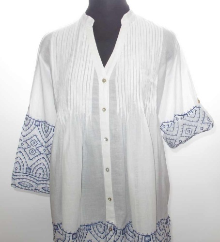 Туника-рубашка Furstenberg BLUE IN WHITE фото 2