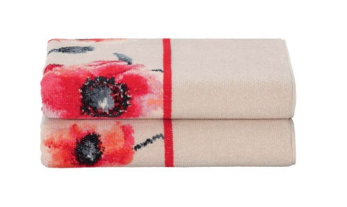Набор полотенец Feiler KLATSCHMOHN 146/113 seashell/coral (цвет ракушки/коралловый ) Артикул:  DolceNoce