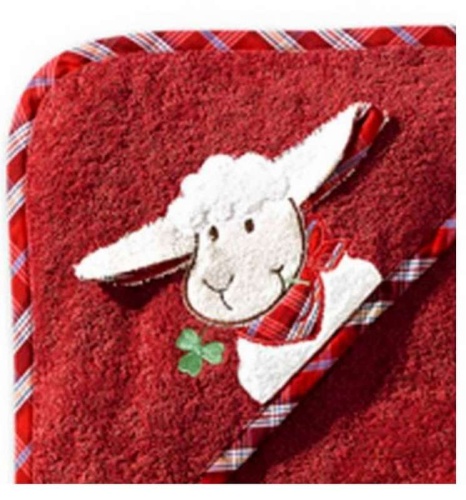 Полотенце с уголком Morgenstern SLEPPY SHEPPY FARM ROT 2927 красное 100х100 Артикул: 89529 DolceNoce фото 2