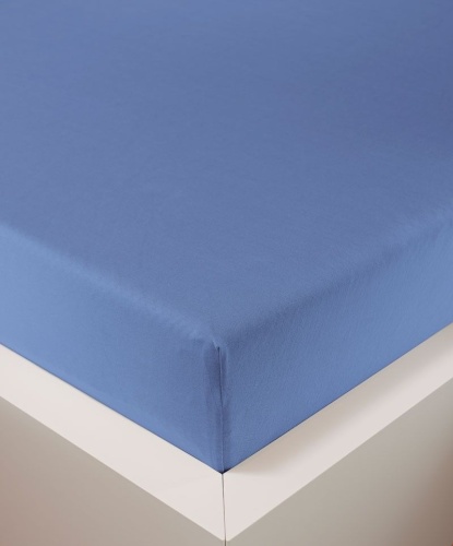 Простыня на резинке Bellana DeLuxe J57 BL цвет 713 mittelblau синий 180/200х200/220 см Артикул: 95135 DolceNoce