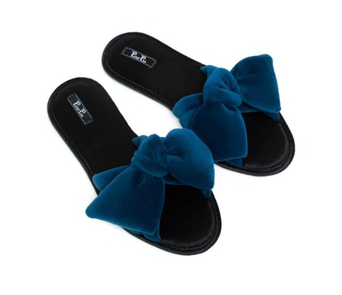 Тапочки Petit Pas VELEME VELOUR изумрудные-синие