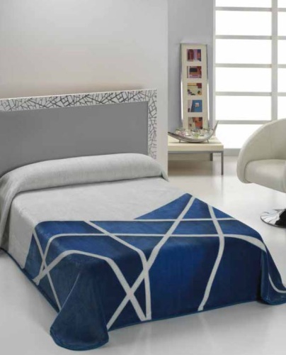 Плед Mora HARMONY B42 05 azul-blue 220х240 натуральный голубой Артикул: 93613 DolceNoce