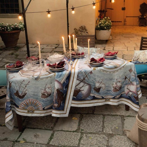 Скатерть Tessitura Toscana Telerie BOUNTY WHITE 170х170 Артикул: 83109 DolceNoce