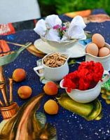 Скатерть Tessitura Toscana Telerie RHYTHM & FOOD 170х170