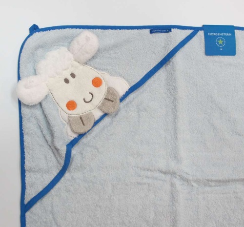 Полотенце с уголком Morgenstern TIERE SCHAF KL BLAU 8846 синее 100х100 Артикул: 89509 DolceNoce фото 2