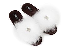 Тапочки Petit Pas FUR011 FUR WHITE SNOW белые