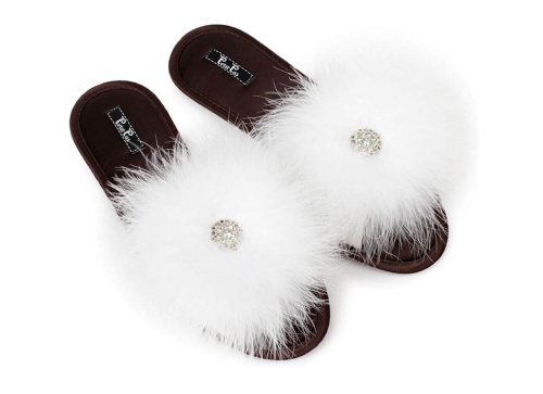 Тапочки Petit Pas FUR011 FUR WHITE SNOW белые